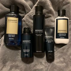 Nwt Men’s Bath & Body Works Men’s Midnight Bundle Key Notes: Black Pepper, Cedar Leaf, Amber Musk Includes One Each Of The Following Full Size Products: Midnight Shave Gel 6.7 Oz Midnight Aftershave Balm 3.4 Fl Oz Midnight 2-In-1 Hair & Body Wash 10 Fl Oz Midnight 24 Hr Moisture Body Lotion 8 Fl Oz Midnight Deodorizing Body Spray 3.7 Oz Teen Skincare Routine, Aftershave Balm, Men Skin Care Routine, Best Perfume For Men, Best Fragrance For Men, Bath Body Works Candles, Men's Cologne, Amber Musk, Key Notes