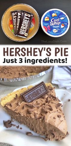 hershey's pie just 3 ingredients and it is so good to eat for breakfast