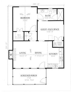 the floor plan for a two bedroom house