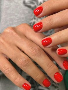 Red  Collar   Plain Bare Nails Embellished   Nail,Hand & Foot Care Beautiful Red Nails, Red Wedding Nails, Red Nail Varnish, Short Red Nails, Paris Nails, Kutek Disney, Wine Nails, August Nails