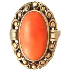 Astrology Ring, Antique Cocktail Ring, Coral Jewellery, Yellow Gold Dress, Yellow Gold Cocktail Ring, Antique Jewelry Indian, Diamond Fashion Rings, Coral Ring, Gold Cocktail Ring