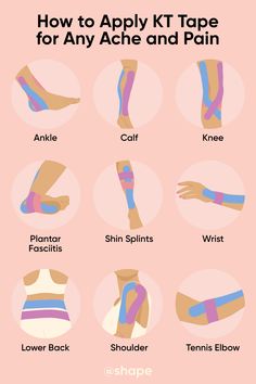 How to Apply KT Tape Like a Pro Kt Tape, Kinesio Taping, Kinesiology Taping, Nerve Pain Relief, Trening Fitness, Shin Splints, Tennis Elbow, Knee Pain Relief, Run Happy