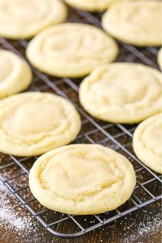 freshly baked cookies cooling on a wire rack