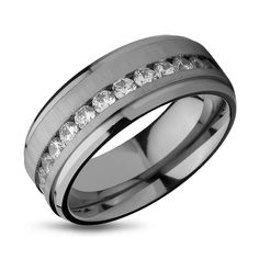 Silver Titanium Wedding Ring -Titanium -Flat -Offset White CZ Inlay -Silver Titanium -Modern Shop Co -Durable -Size - 7 to 12.25 Including Quarter & Half Sizes -Width - 8mm -Comfort Fit Modern design Tungsten Carbide Ring LIST OF ENGRAVING OPTIONS -ARIAL -TAHOMA -ADORABLE -ENGLISH FONT -SCRIP FONT -ELVISH FONT -OLD ENGLISH -MONOTYPE CORSIVA -COMIC SANS -MISTRAL -BRADLY HAND ITC Elvish Font, Ring Silver Wedding, Wedding Ring Silver, Titanium Rings For Men, English Font, Silver Wedding Band, Titanium Wedding Rings, Titanium Wedding Band, Handmade Engagement Rings