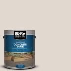 a can of behr premium concrete stain on a dark gray background with the words, concrete