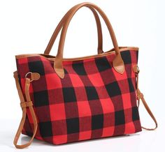 Its a super cute Plaid bag can be used as a shoulder bag or a handbag! And Red and Black Buffalo plaid purse are perfect gift bags for the upcoming season!      ITEM DETAILS  *Item Type: Handbag *Material: Flannel+PU Straps (Very Soft) *Size: L32 *W16 *H27(CM) *Net Weight: 250gs *Printing: Flannel Buffalo Print *Color: Leopard/ Black and White/ Red and Black *Closure Type: Magnetic *Style: Casual *Function: Used as Handbag; Shoulder Bag Plaid Handbag, Plaid Purse, Plaid Tote, Personalized Canvas, Weekender Tote, Red And Black Plaid, Small Tote, Travel Tote, Buffalo Check