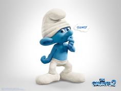 the smurfs 2 movie poster with blue and white cartoon character wearing a beanie