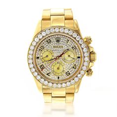 Fly Jewelry, Custom Rolex, Rolex Diamond Watch, Awesome Watches, Daytona Watch, Mens Jewelry Box, Rolex Diamond, Gold Diamond Watches, Dancing Diamond