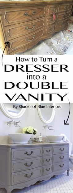 how to turn a dresser into a double vanity by shades of blue interiors, part 2