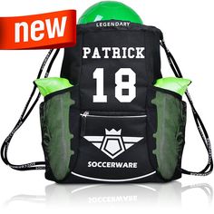 Soccer Bag Backpack - Personalized  | XL Capacity | Fits Soccer Ball, Shoes, Shin Guards | Kids Boys Soccer Bag, Football Workouts, Ball Shoes, Sports Bags Gym, Personalized Backpack, Soccer Gear, Shin Guards, Sports Gym, Gear Bag