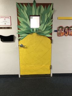 a door decorated to look like a pineapple