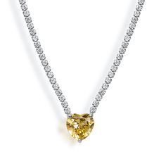 This gorgeous yellow heart necklace is made from sterling silver flexible pave chain and a lab made yellow diamond Measures 14.5-16.5 inches with a regular clasp closure Sku GAN0190 Yellow Heart, Yellow Diamond, Heart Necklace, Chain Necklace, Lab, Sterling Silver, Chain, Yellow, Silver