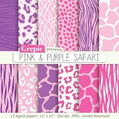 pink and purple leopard print paper pack