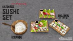 sushi set with chopsticks, rice and sauce