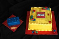 a lego themed cake with a game on it