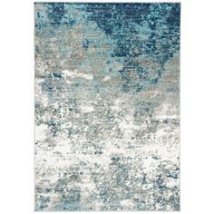 an abstract rug with blue and gray tones