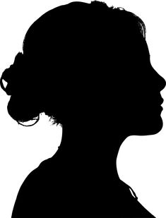 the silhouette of a woman's head is shown