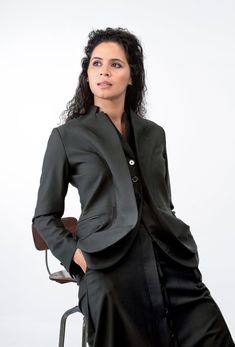 The exquisitely designed wool blazer for women will elevate every outfit you add it to. The extraordinary double lapels give the illusion of wearing two blazers on top of each other. The elegant women's jacket is made without a lining, from high quality cool wool fabric, which feels smooth and comfy when you wear it. Combine the double lapel wool blazer womens with the matching harem pants and you will have one truly fabulous combo. Oversized blazer women is made of high quality wool cool wool f Oversized Blazer Women, Wool Jackets Women, Blazer For Women, Blazer Women, Wool Clothing, Power Suit, Womens Blazers, Oversized Blazer, Grey Pants