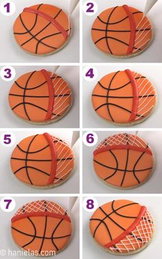 step by step instructions to make a basketball cake