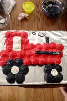 a cake made to look like a tractor