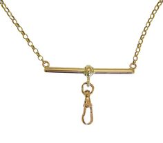 Bespoke 25.5 inch 9ct yellow gold necklace with Victorian T bar and rose gold swivel dog clip. The T bar has hallmarking for 9ct gold, circa Victorian era. The later chain is fully hallmarked for 9ct gold. The attached swivel dog clip is 9ct rose gold. In good condition. A lovely necklace! Total weight 6.23g. Total wearable length 25 1/2 inches. T bar measures 39mm. Cool Necklace, Dog Clip, Yellow Gold Necklace, Lovely Necklace, Cool Necklaces, Fine Jewellery Necklace, Victorian Era, Jewellery And Watches, Favorite Jewelry