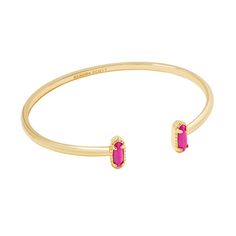 Looking for a pop of sparkle to add to your wrist stack? Meet the Emma Cuff Bracelet, aka your new style essential. Two elongated stones bookend this adjustable metal cuff you can fit to your wrist perfectly. On-trend and oh-so-cute, you'll style this bracelet time and time again. Designer, founder, and philanthropist Kendra Scott started her company in 2002, just three months after her first son was born. Her commitment to innovation, quality, customer service, and detail has taken her from a s Kendra Scott Jewelry Bracelets, Kendra Scott Cuff Bracelet, Kendra Scott Bracelet Stack, Kendra Bracelet, Wrist Stack, Jewelry Western, Kendra Scott Bracelet, Gold Cuff Bracelet, Brass Cuff Bracelet