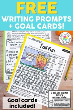 the goal cards are free for writing and reading