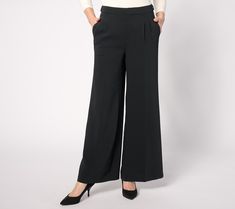 These impeccably tailored trousers channel old-school Hollywood glam -- and (surprise!) they feature an adjustable waist. Timeless and chic for business, entertaining, or lounging on a chaise. From BEAUTIFUL by Lawrence Zarian. Elegant Wide Leg Bottoms For Semi-formal Occasions, Tailored Elegant Office Bottoms, Elegant Tailored Bottoms For Office, Elegant Tailored Office Bottoms, Chic Tailored Wide Leg Pants For Party, Chic Tailored Dress Pants For Formal Occasions, Chic Straight Dress Pants For Formal Occasions, Chic Tailored Bottoms For Formal Occasions, Elegant Wide Leg Pants For Work