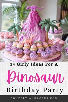 Planning a birthday bash with a twist? Embrace a pink dinosaur party theme that's perfect for a girly celebration! Check out creative ideas for everything from a show-stopping cake to delightful decorations that bring the dino world to life. This fun and vibrant theme makes every moment special, ensuring your celebration is as unique and memorable as your little one. Dinosaurs Birthday Decorations, Dino 2nd Birthday Party Girl, 4th Birthday Party Ideas For A Girl, Girls Third Birthday Party Theme, Third Birthday Theme Girl, Dinosaur Cake Girly, Third Birthday Party Ideas, Dino Birthday Girl, 3rd Birthday Party For Girls Ideas