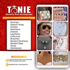 an advertisement for jewelry and accessories