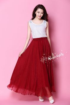 Silk Chiffon Wine Red Long Party Skirt Evening Wedding Lightweight Sundress Summer Holiday Beach Dress Bridesmaid Dress Maxi Skirt YM033 Detail Info: ❤ Color: Wine red, you also can choose from attached color card or from the link as follows, https://www.etsy.com/listing/213656440/chiffon-dress-color-card?ref=shop_home_feat_1 Please just note the color you want and your waist size with order. ❤ Material: Chiffon Size: Please choose the length as you like, Waist 65-100cm. Only skirt, not include Bridesmaid Maxi Skirt, Beach Holiday Dresses, Sundress Summer, Holiday Beach, Party Skirt, Dress Bridesmaid, Evening Wedding, Summer Holiday, Silk Chiffon