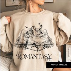 Get ready to be OBSESSED with your new romantasy sweatshirt. It's the cutest and most trendy way to emit all those important bookish vibes! This is the perfect dark academia shirt! Great as a gift! * Q U I C K * F A C T S * ✺ 100% preshrunk cotton ✺ Wash and dry normally (on cool for best results) * S I Z I N G * ✺ Sizing is unisex so runs like men's, though not overly large ✺ Most women find their typical size works best, since they are meant to fit a touch loose ✺ Size guide and fit: * S H I P P I N G * T I M E S * ✺ Our items are individually made with love for each of our buyers. Because of this, our processing time is 2-5 business days (depending on order volume) plus transit time, but typically much faster. We know our customers want their items as quickly as possible! * K E E P * S Crescent City Sarah J Maas, Dark Academia Shirt, Perfect Dark, Fourth Wing, Crescent City, Throne Of Glass, Sarah J Maas, Sarah J, Dark Academia