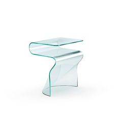 Toki Nightstand Nightstands Fiam Bedside Table Dimensions, Container Bar, Elegant Coffee Table, Cocktail Glassware, Coffee Table Desk, Glass Side Tables, Side Table Design, Design Line, Curved Glass