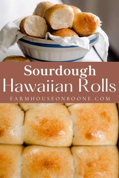 savory and sweet sourdough hawaiian rolls in a casserole dish