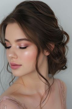 Struggling to find the perfect prom makeup look? Skip the endless scrolling on Pinterest. I’m going to share 27 prom makeup look ideas that are trending right now, to complement any dress, and truly capture Makeup Simple Bride, Simple Makeup Looks For Bride, Simple And Natural Makeup Looks, Shine Makeup Look, Cute Makeup For Prom, Make Up And Hair Styles, Elegant Make Up Looks, Nikkah Makeup Looks Simple, Wedding Make-up