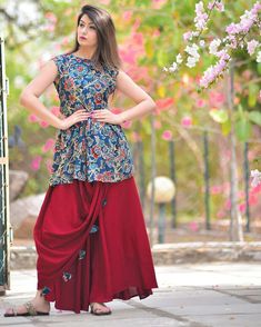 Indian Skirt And Top, Latest Dress Design, Drape Dress, Casual College Outfits