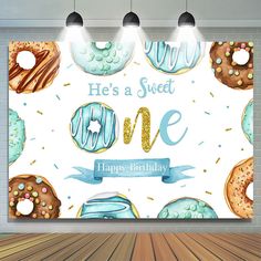 a birthday banner with donuts and sprinkles