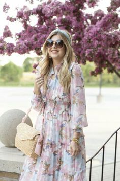 Pastel Maxi Dress, Floral Long Frocks, Latest Abaya Designs, Pastel Maxi Dresses, Dress Muslim Modern, Krystin Lee, Long Frock Designs, Modest Maxi Dress, Modest Maxi