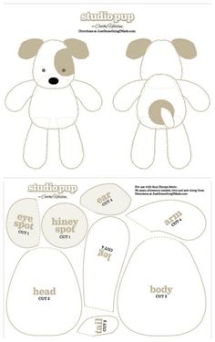 an image of paper cut outs for stuffed animals