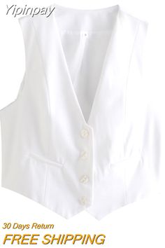 Shipping: Worldwide Express Shipping AvailableDelivery time: 🚚7-15Days Fast ShippingReturns: Fast refund,💯100% Money Back Guarantee. Chic White Vest With Button Closure, Elegant White Vest With Buttons, Classic White Vest With Buttons, Elegant White Vest With Button Closure, White Summer Workwear Vest, White V-neck Vest With Buttons, Spring White V-neck Vest, White Fitted Vest With Button Closure, White V-neck Vest For Spring