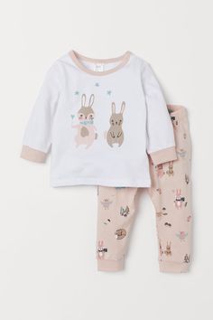 Girl Pajamas, White Rabbits, Rabbit Pattern, Reborn Baby Girl, Baby Necessities, Baby Pajamas, Winter Kids