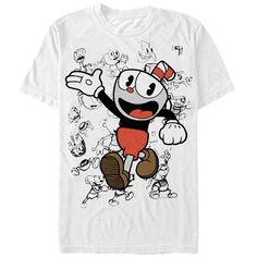 This match will get "red hot" but it's got nothing on this awesome Cuphead Sketch Parade Men's T-Shirt. A bold print of Cuphead features him walking across this cool video game tee, while distressed sketch style designs fill the background. Marvel Cosplay Girls, Man Sketch, Sketch Style, Character Sketches, Man Character, Slim Fit Shorts, Bold Prints, Red Hot, Mens Graphic Tee