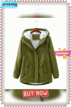 Size Ladies Hooded Conventional Lambswool Winter Warm Waist Women's Cotton-padded Coat Warm Green Outerwear For Fall, Warm Green Winter Outerwear, Winter Green Outerwear With Fleece Lining, Green Cotton Parka For Winter, Padded Coat, Self Confidence, Outerwear Women, Warm Winter, Women Collection