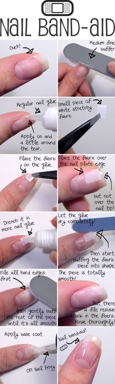 How to fix a broken nail | Ladies, you won't have to cut your long nails! Growing them takes weeks! fixing a broken nail takes a few minutes! Nail Hacks, Unghie Nail Art, Nagel Tips, Nails Tips, Nail Repair, Manicure Y Pedicure, روتين العناية بالبشرة, Tips Tricks, Glue On Nails