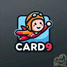 the logo for card 9 with an image of a person in a plane on it