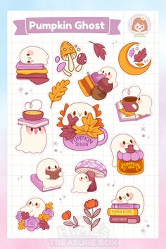 the pumpkin ghost sticker sheet is shown