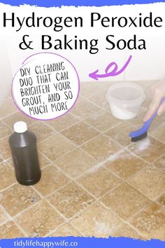 hydrogen peroxide and baking soda diy mixture for cleaning grout and many other tough messes Hydrogen Peroxide And Baking Soda, Peroxide And Baking Soda, Baking Powder For Cleaning, What Is Baking Soda, Baking Soda Health, Diy Cleaner, Hydrogen Peroxide Uses, House Cleaner