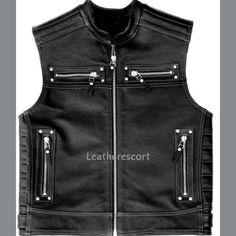 New Men's Leather Vest, Biker Vest, Club Motorcycle Vest, Black Genuine Cowhide Leather vest Item Feature ⦁New with tags ⦁Genuine Cowhide Leather ⦁Premium Stitching ⦁Soft Silk Lining  ⦁Original Brass Material ⦁Closure: Original YKK Zipper ⦁Will be best leather Vest in your wardrobe    ⦁We will Deliver This item Same as Shown in Picture Its Our Grantee Buy With Confidence     We can Offer you customized size/ customized design and Color Changes You can also ask us for Color change and custom measurements. Custom Size: Made On Your Personalization Demand - Made-to-Measure, based on your provided measurements Personalized item Policy   We don't accept the return of personalized item if you want any personalization on your product we will charge you extra charges for that   RETURN Policy: We a Motorcycle Vest, Biker Vest, Best Leather, Mens Vests, Vest Outfits, Ykk Zipper, Shopping Day, Leather Vest, Nice Leather