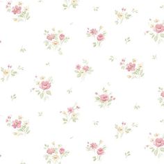 a white background with pink flowers and green leaves