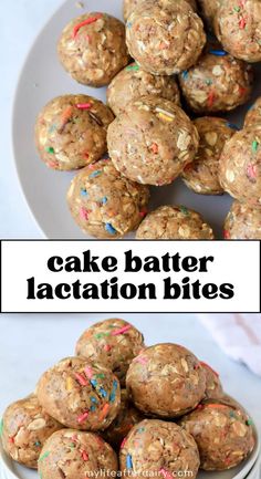 Introducing our mouthwatering Cake Batter Lactation Bites! These scrumptious, no-bake energy bites are perfect for nursing moms looking for a healthy snack. Not only are they vegan and dairy-free, but they're also packed with essential nutrients to support your breastfeeding journey like oatmeal, brewers yeast, and ground flax. Try this simple recipe and give your body the nourishment it needs while satisfying your sweet tooth! Cake Batter Lactation Bites, Breast Feeding Snacks For Mom, Lactation Energy Bites, Wic Approved Recipes, Milk Supply Snacks, Protein Balls For Breastfeeding, Breastfeeding Protein Balls, Lactation Balls Without Brewers Yeast, Post Party Meal Prep